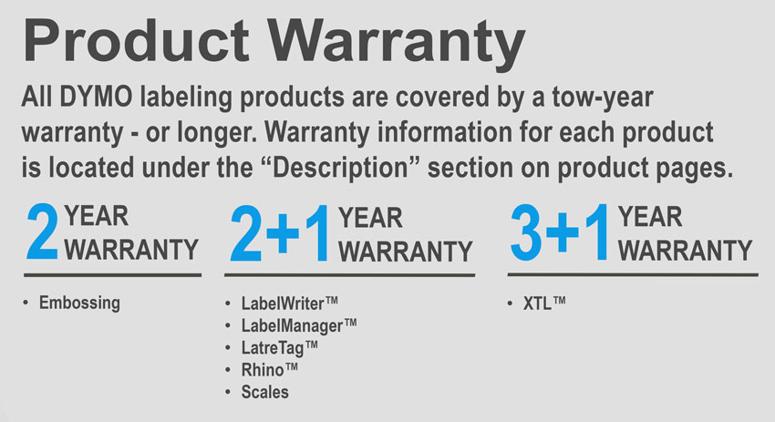 Warranty of Dymo Romania Products at Sanco Grup
